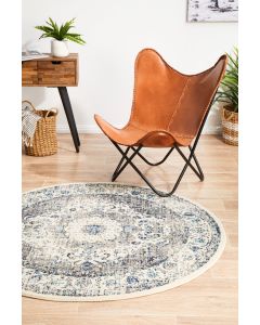 Evoke 251 Hamptons Style Indoor Rug White Round
