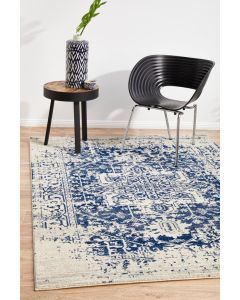 Evoke 253 Hamptons Style Indoor Rug White Navy