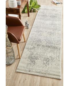 Evoke 253 Hamptons Style Indoor Rug White Silver Runner