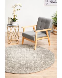 Evoke 256 Hamptons Style Indoor Rug Grey Round
