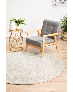 Evoke 261 Hamptons Style Indoor Rug Silver Round