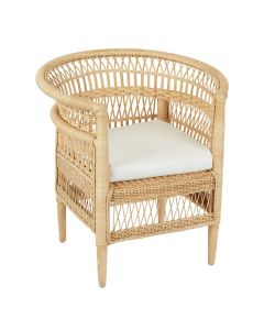 Livingstone Wicker Armchair - Outdoor Under-Cover Natural, W 77cm D 65cm H 80cm (RRP $549)
