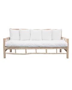 Bermuda Sofa with Cushions - Outdoor Under-Cover Natural, W 200cm D 100cm H 90cm (RRP $2629)