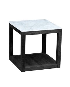 Denver Marble Side Table Black, W 50cm D 50cm H 50cm (RRP $999)