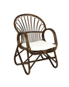 Alabama Chair Dark Antique -Outdoor Undercover Dark Brown, W 72cm D 62cm H 91cm (RRP $659)