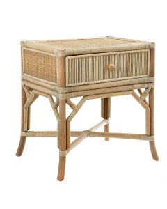 Comores Bedside Table Natural, W 50cm D 42cm H 57cm (RRP $429)