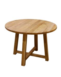 Denver Oak Dining Table Natural, W 110cm D 110cm H 76cm (RRP $1999)
