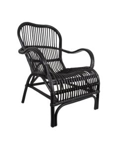 Seville Rattan Armchair -Outdoor Undercover Black, W 63cm D 58cm H 86cm (RRP $439)