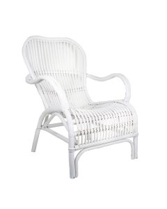Seville Rattan Armchair Outdoor Undercover White, W 63cm D 58cm H 86cm (RRP $499)