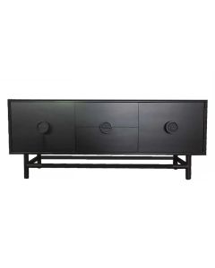 Rondo Sideboard Black, W 180cm D 44cm H 76cm (RRP $2990)