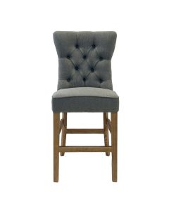 Storm Grey Counter Chair with Buttons, W 54cm D 60cm H 120cm (RRP $599)
