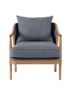 Asteria Armchair Linen Blend Blue, W 91cm D 76cm H 81cm (RRP $1299)