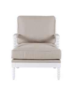 Elizabeth Bobbin Hamptons Armchair White, W 86 D 71.5 H 86cm (RRP $1499)