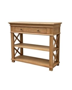 "Northampton" Hamptons Style Timber Hall Console Table Natural Oak, 95cmW x 30cmD x 80cmH (RRP $1499)