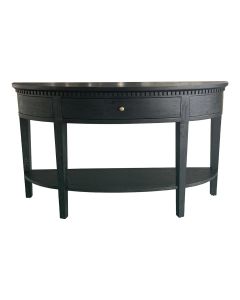 Harbord Hamptons Style Solid Timber Curved Console Hall Table Black, 140cmW x 40cmD x 80cmH (RRP $1799)