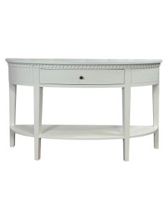 Harbord Hamptons Style Solid Timber Curved Console Hall Table White, 140cmW x 40cmD x 80cmH (RRP $1799)
