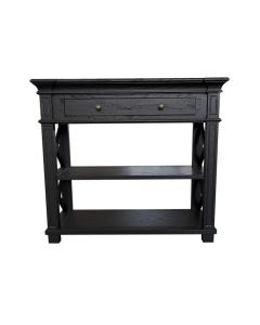"Northampton" Hamptons Style Timber Hall Console Table Black, 90cmW x 30cmD x 80cmH (RRP $1399)
