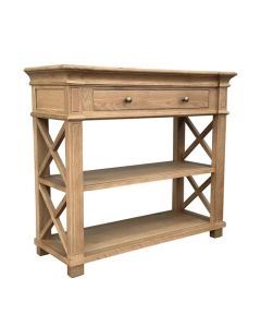 "Northampton" Hamptons Style Timber Hall Console Table Natural Oak, 90cmW x 30cmD x 80cmH (RRP $1399)