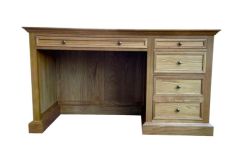 "Noosa" Hamptons Style Timber French Panel Natural Oak Executive Desk with Drawers, 147cmW x 66cmD x 78cmH (RRP $3499)