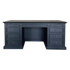 "Maine" Hamptons Style Timber Executive Desk Black, 180cmW x 74cmD x 78cmH (RRP $3999)