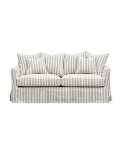 Noosa Hamptons 2.5 Seat Sofa Bed Natural Stripe, L 190 D 91 H 80cm (RRP $3849)