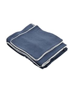 Slip Cover Only - Noosa Hamptons 1.5 Seat Sofa Navy W/White Piping, W 140cm D 91cm H 80cm (RRP $749)