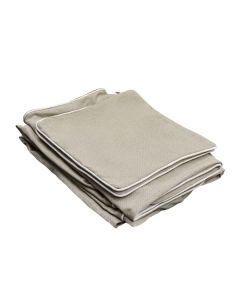 Slip Cover Only - Byron Hamptons 3 Seat Sofa Natural W/White Piping, W 223cm D 96cm H 78cm (RRP $999)