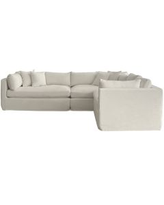 Marbella Modular Sofa Ivory Right, W 300 D 250 H 85cm (RRP $6149)