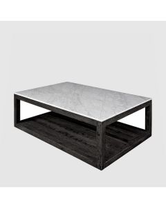 Denver Marble Coffee Table Black & White, W 120cm x D 80cm x H 40cm (RRP $2499)