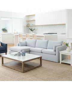 Denver Marble Coffee Table Natural & White, W 120cm x D 80cm x H 40cm (RRP $2499)