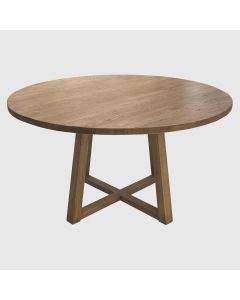 Denver Oak Dining Table Dark Natural, W 140cm x D 140cm x H 76cm (RRP $2999)