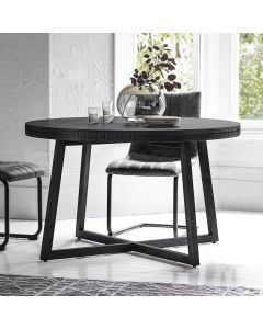 Boho Boutique Round Dining Table Black, 120cm Dia x 76cmH (RRP $1799)
