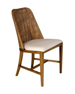 "Careel Bay" Hampton Style Rattan Dining Chair Mango Teak, Timber Legs (RRP $449)
