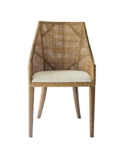 "Coral Bay" Resort Style Rattan Dining Chair Mango Teak, Timber Legs (RRP $449)