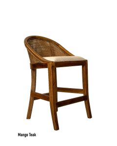 "Maldives" Hamptons Resort Style Rattan Kitchen Counter Barstool, Mango Teak (RRP $699)