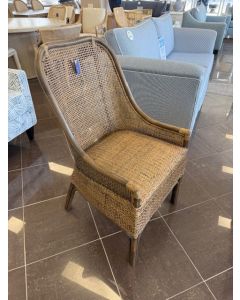"Southbeach" Hamptons Style Rattan Cane Armchair Dining Chair, Mango Teak (RRP $449)