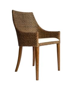 "Raffles" Resort Style Rattan Dining Chair Mango Teak, Timber Legs (RRP $499)
