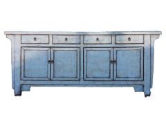 "Blue Orient" Hamptons Style Timber Console Sideboard, 196 x 43 x 84cm