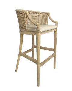 "Hampton Bay" Hampton Style Rattan Kitchen Counter Barstool Whitewash, Whitewash Legs (RRP $599)