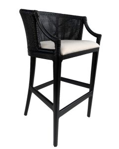 "Hampton Bay" Hampton Style Rattan Kitchen Counter Barstool Black, Black Legs (RRP $599)