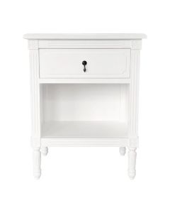 "Westhampton" Hamptons Style Solid Timber Extra Large Side Table White, 60cmW x 45cmD x 76cmH (RRP $999)