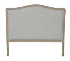 Provence Hamptons Style Queen Bedhead Headboard Natural Linen & Weathered Oak, 140cmH (RRP $1499)