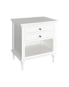 "Maison" Hamptons Style Solid Timber 2 Drawer Bedside Table, White 60cmW x 43cmD x 72cmH (RRP $999)