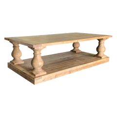 "Cayman" Hamptons Style Recycled Timber Coffee Table Natural, 150cm x 80cm