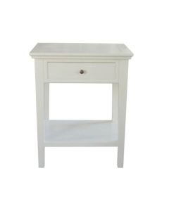 "Maine" Hamptons Style Solid Timber X-Large Side Table White, 60cmW×45cmD×76 cmH (RRP $899)