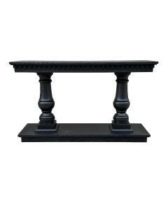 "Cayman" Hamptons Style Timber Hall Console Table Black Oak, 140cmW x 42cmD x 82cmH (RRP $1999)