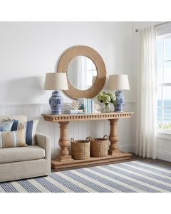 "Cayman" Hamptons Style Timber Hall Console Table Natural Elm, 140cmW x 42cmD x 82cmH (RRP $2499)