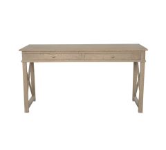 "Noosa" Hamptons Style Solid Oak Timber Desk Weathered Oak, 150cm W x 55cm D x 78cm H (RRP $1499)