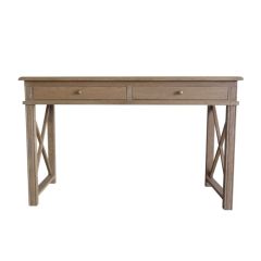 "Noosa" Hamptons Style Solid Timber Desk Weathered Oak, 130cmW x 50cmD x 78cmH (RRP $1299)