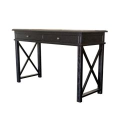 "Noosa" Hamptons Style Solid Timber Desk Black, 130cmW x 50cmD x 78cmH (RRP $1299)